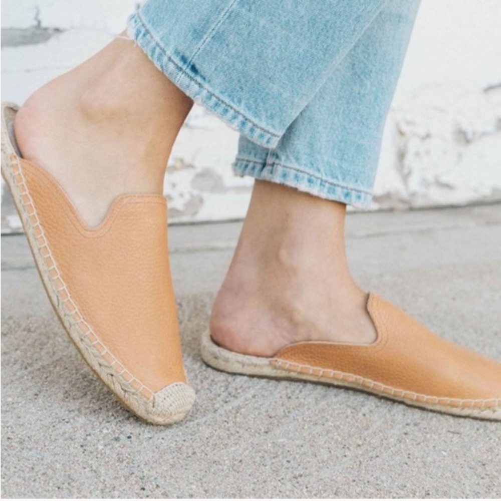 Soludos Leather Espadrille Mules Tan/Nude 7
